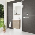 Savini Perla 40 cm komplett fürdőszobabútor SZETT, kézmosóval, tükörrel Rovere Fumo (fahatás