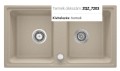 Deante Zorba 78x43,5 cm gránit mosogató, 2 medence, sand színben