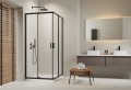 H2O Comfort C Black 90x90 cm zuhanykabin, fekete profillal + Nero C előlapos zuhanytálca + ST620 z