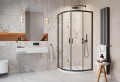 H2O Comfort A Black 90x90 cm zuhanykabin, fekete profillal + Nero A Slim lapos zuhanytálca + ST620