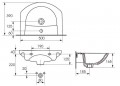 Cersanit Libra 500x385mm bútorra építhető mosdó