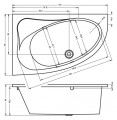 Riho Lyra aszimmetrikus sarokkád 153,5x100 cm jobbos kivitel