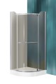 Sanipro Denver 90 cm íves, keret nélküli zuhanykabin, nyíló ajtóval