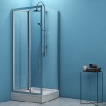 Kolpa San Luna TSV 90 cm fix oldalfal zuhanyajtóhoz, ezüst profil, átlátszó üveg