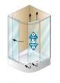 Kolpa San SQ Line TKP 80x80 cm íves zuhanykabin ezüst kerettel, átlátszó üveggel