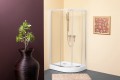 Kolpa San SQ Line TKP 80x100 cm íves zuhanykabin jobbos, balos, ezüst kerettel, átlátszó üvegg
