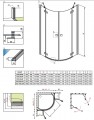 Radaway Almatea PDD E 90x80 íves, aszimmetrikus zuhanykabin