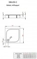 Radaway Delos C szögletes zuhanytálca 80x80 cm, levehető előlappal, lábbal és szifonnal