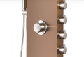 Wellis Mona termosztátos zuhanypanel, bronz színben, szálcsiszolt rozsdamentes acél