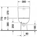 Duravit D-Code Monoblokk WC hátsó kifolyású, mályöblítésű, alsó bekötésű tartállyal