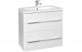 Wellis Nina 60 cm komplett fürdőszobabútor, 2 fiókkal, öntött márvány mosdóval + tükörrel