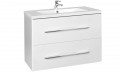 Wellis Nina 80 cm komplett fürdőszobabútor, 2 fiókkal, öntött márvány mosdóval + tükörrel