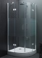 Kolpa San Atlas TKP 90x90 cm íves zuhanykabin, nyíló ajtókkal, Frost mintás üveggel