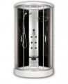 Sanimix Hidromasszázs zuhanykabin elektronikával 90x90x215 cm, fekete hátfalüveg, zuhanytálcáv