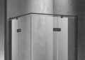 Wellis Murano szögletes zuhanykabin 2 nyíló ajtóval, fekete kerettel 90x90x195 cm