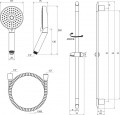 Ravak zuhanyszett - Flat M kézi zuhanyfejjel, zuhanyrúddal, zuhany gégecsővel 902.00/X07P177