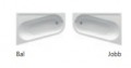 Ravak Chrome 160x105 cm aszimmetrikus akril kád, jobbos és balos kivitelben, fehér színben