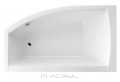 M-Acryl Minima 160x95 cm aszimmetrikus akril kád + kádláb szett