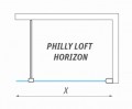 Roltechnik Philly Loft Horizon 900 Walk-in zuhanyfal, fekete elox profillal