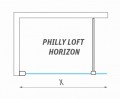 Roltechnik Philly Loft Horizon 1000 Walk-in zuhanyfal, fekete elox profillal