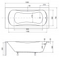 Besco Aria Plus 130x70 cm akril kád, kapaszkodókkal szerelve