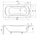 Besco Aria Plus 150x70 cm akril kád, kapaszkodókkal szerelve