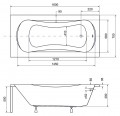 Besco Aria Plus 160x70 cm akril kád, kapaszkodókkal szerelve