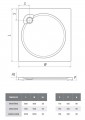 Roltechnik Macao-M 100x100x3 cm szögletes, lapos, öntött márvány zuhanytálca